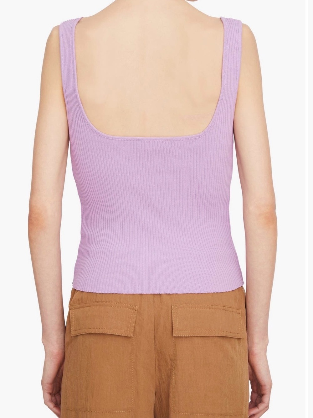 Vince Lavender purple Cotton Ribbed Tank Top Square Neck Size XS - Picture 2 of 6